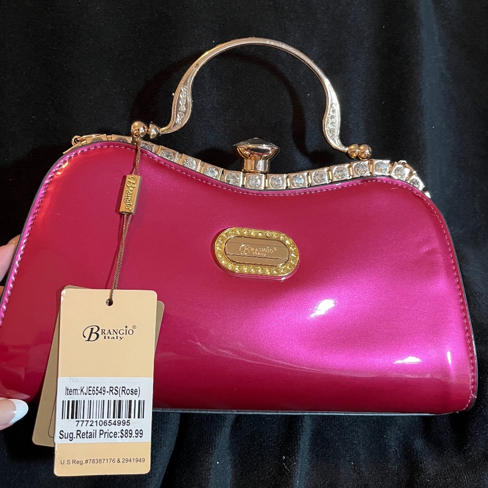 Magenta , patent, leather purse, brand new